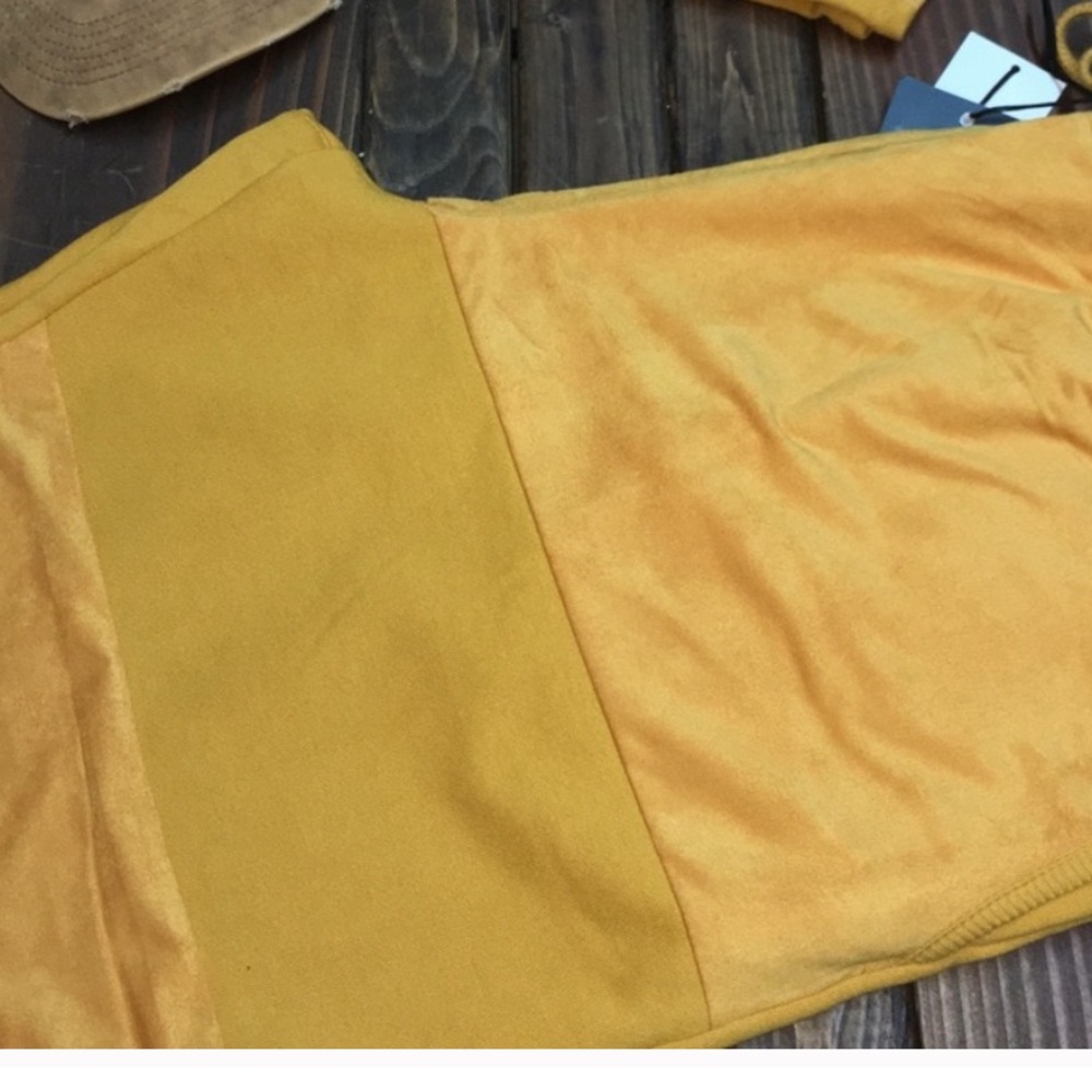 Mustard Yellow Suede Shorts